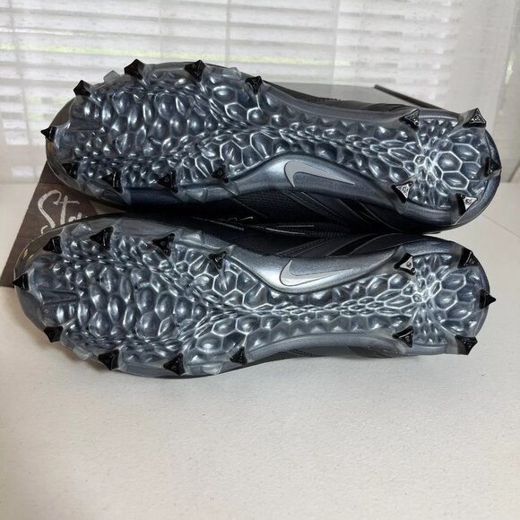 NIKE Alpha Huarache 8 Elite LAX Lacrosse Cleats Men Sz 8.5 / Women Size 10 Black - Picture 6 of 7